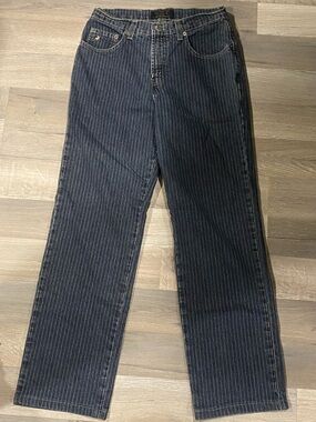 Men's Pinstripe Dark Blue Jeans